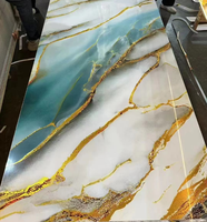 Feuille de marbre PVC 1.3 ~ 6mm épaisseur 1220*2900mm taille motif marbre PVC panneau rigide pour la décoration d'hôtel