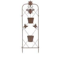 Alta calidad rústico abeja pájaro baño corazón Metal bambú marco mimbre extensible arco superior jardín enrejado con maceta
