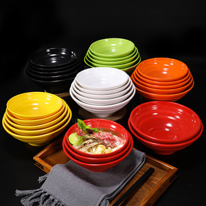 Tazones de ramen de plástico imitación porcelana para uso comercial en restaurantes, juego de tazones de color sólido para sopa de fideos y hot pot. - Product Image 2