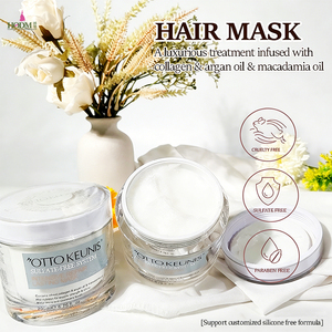Masque de soin capillaire au collagène augmentation du volume anti perte de cheveux conditionnement en profondeur hydrater les cheveux des racines aux pointes logo OEM/ODM pot - Product Image 2