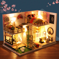 Kit de bricolage en gros pour nichoir à livres, maison miniature, maison de poupée, kit de maison miniature, serre-livres loft japonais, mini ornement de bureau