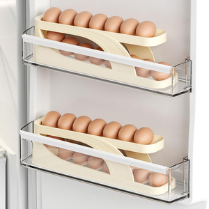 Oppbag Plastic Packing Slide Egg Carton Refrigerator Side Door Four Tier Automatic Egg <b>Roller</b> Kitchen Countertop Drop Proof - Product Image 3