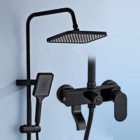 Robinet de douche en gros avec 3 sorties, ensemble mélangeur en aluminium massif et acier inoxydable pour salle de bain