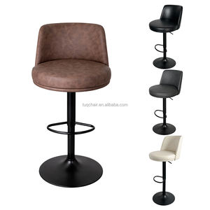 Tabourets <span class=keywords><strong>de</strong></span> <span class=keywords><strong>bar</strong></span> pivotants à 360° en PU rembourrés, best-sellers, pour l'extérieur, les hôtels, les restaurants, les bars à domicile, dossier haut <span class=keywords><strong>de</strong></span> 27 cm, chaises <span class=keywords><strong>de</strong></span> <span class=keywords><strong>bar</strong></span> confortables - Product Image 4