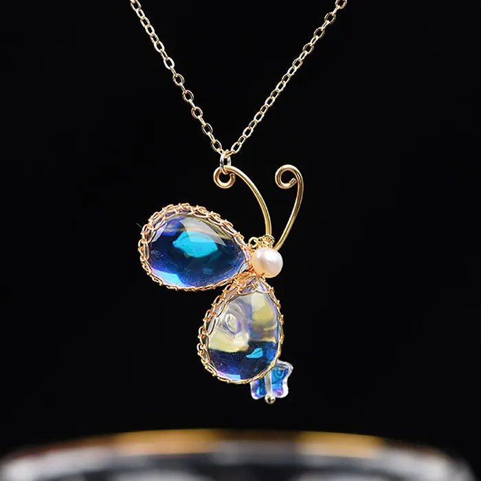 Dây Chuyền Mặt Dây Chuyền Lồng Ngọc Trai, Vòng Cổ Đá Opal Trắng Vàng