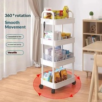 Étagère de rangement alimentaire multifonctionnelle en plastique pour cuisine, chariot mobile, étagère à livres à 5 niveaux, étagère de rangement pour collations, fruits et légumes
