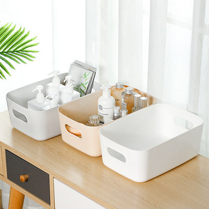 Rectangular Desktop Storage <b>Box</b> For Clothes Cosmetics Toys Snacks Solid Color No <b>Lid</b> Plastic Organizer - Product Image 1