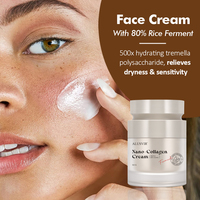 Crème Visage au Beurre de Karité et Collagène Marque Blanche, Acide Hyaluronique, Niacinamide, Hydratant Facial Anti-rides et Éclaircissant