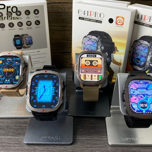 2026 New Square IPS Smart Watch C41PRO Three-proof Outdoor Heart Rate Blood Pressure Monitoring Sports