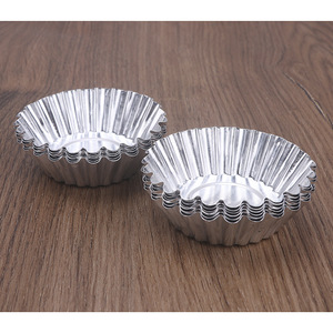 Bakgerei Eiertaartvormpjes Portugese taartjes Chrysanthemumvormige bekertjes Kokosvormige taartvormen Verdikte aluminium gegolfde bakvormen - Product Image 2