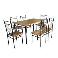 Ensemble de salle à manger Yukai Foshan, meubles simples en MDF + panneau PVC, ensemble de salle à manger avec 1 table et 6 chaises DS-028