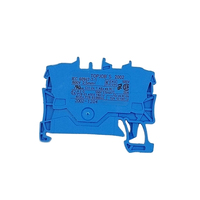 Morsetto a gabbia a innesto blu per guida DIN, 2 conduttori, 2,5 mm², nuovo di zecca, originale tedesco, in stock, 2002-1204