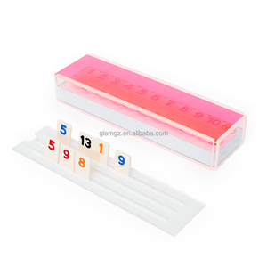 Viaje torneo cubo Mahjong conjunto Okey juego rummikub acrílico rummy - Product Image 2