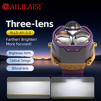 Lentille de projecteur laser universelle à trois perles pour automobile, phare LED laser, modification et mise à niveau de l'éclairage des phares de voiture
