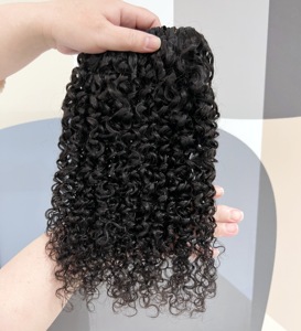 Extensions de cheveux humains brésiliens vierges de luxe 100 % naturels, double épaisseur, micro-liens, bouclés en <span class=keywords><strong>FA</strong></span> profond, pour tresses au crochet – Meilleures ventes - Product Image 2
