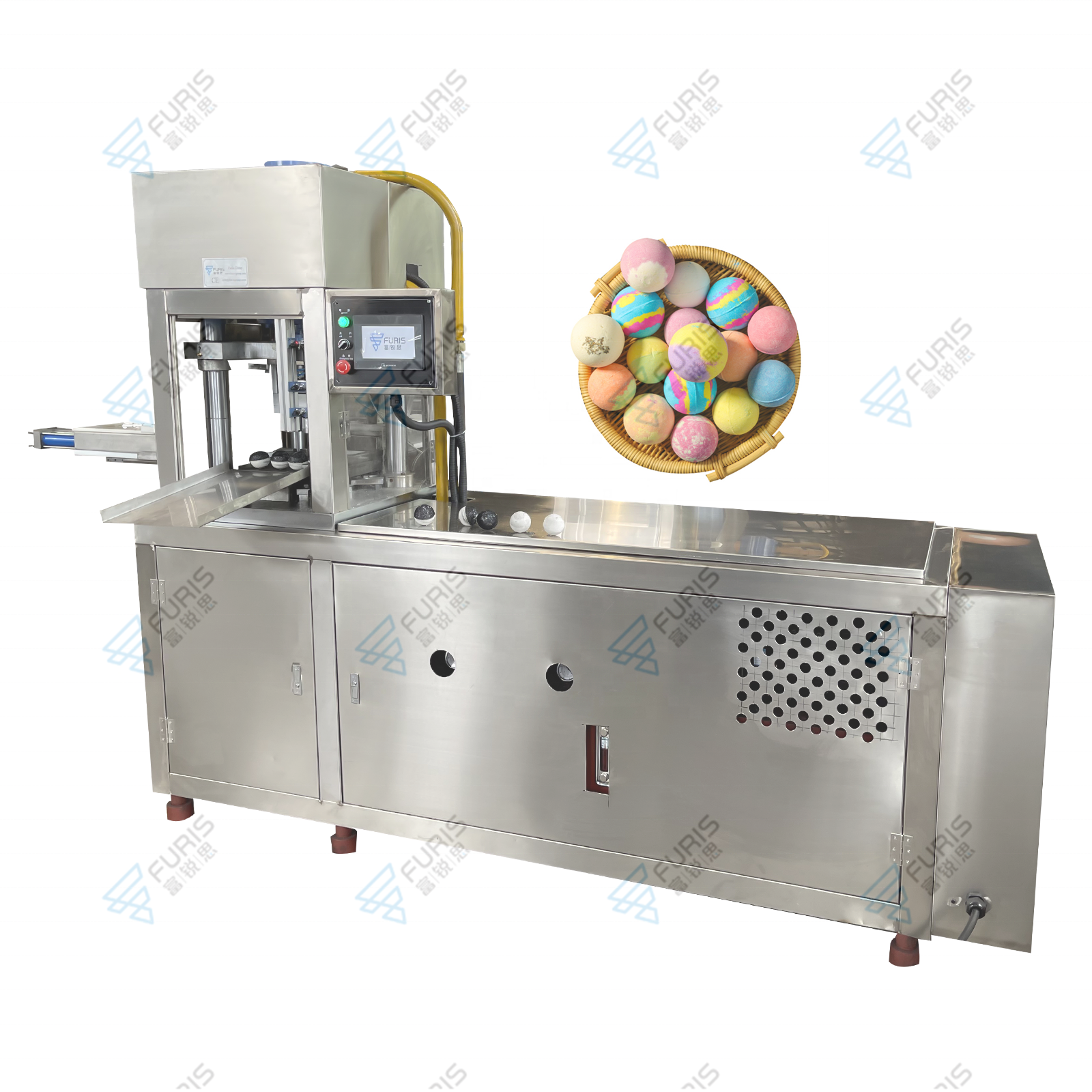 Semi automatic with ring 4 piston watermelon shape bath bomb making machine