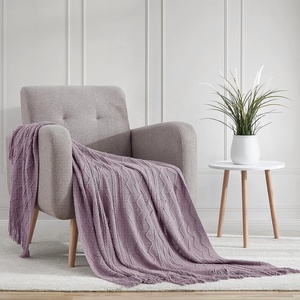 Couvertures en tricot bohème de fil acrylique léger de première qualité hiver canapé <span class=keywords><strong>lit</strong></span> jeter chaud gros tricot tricoté couverture - Product Image 5