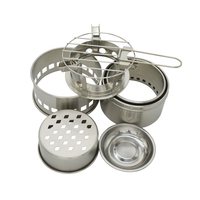 Offre Spéciale Mini cuisinière de camping en acier inoxydable Portable alcool sans fumée charbon de bois cuisinier poêles à bois