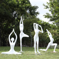 Statue de yoga en fibre de verre créative écologique faite à la main Art déco Abstraite Luxe Élégante Intérieur Extérieur Table à manger