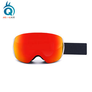 Gafas de esquí XQ-HZ de doble capa antivaho sin marco, talla única, TPU, para adultos, a prueba de viento, lente roja - Product Image 2