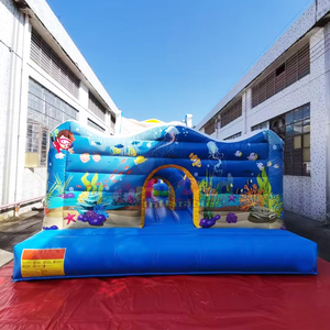 Toboggan gonflable pour fêtes en plein air, combo glissade et trampoline gonflable Sea World, parcours d'obstacles gonflable - Product Image 3