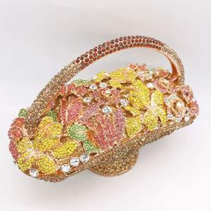 <span class=keywords><strong>Prix</strong></span> d'usine Sacs de soirée pour femmes Mariage Mariée Demoiselles d'honneur Fête Diamant Strass Luxe Panier à fleurs Pochette - Product Image 4