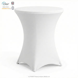 Housse de table carrée extensible blanche 250 GSM en Spandex, imperméable et résistante à l'huile, 6 pieds, pour hôtels, banquets et usage domestique, écologique et résistante à la chaleur - Product Image 1