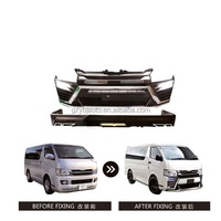 Accesorios para Automóviles YBJ, Kit de Carrocería, Parachoques Delantero y Trasero, Alerón, Facelift para Hiace 2005-2018, Faro Delantero LED, Luz Trasera, Kit de Carrocería para Hiace 200