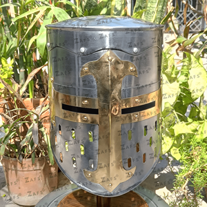 Casco Templario Medieval de alta calidad hecho a mano caballeros cruzados armadura antiguo Metal acero Pin pulido histórico Cosplay - Product Image 2