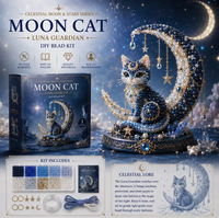 Kit de perles DIY Esthétique Gardien Céleste, facile à réaliser, pour décorations de bureau faites main (Lapin de la Lune, Cygne, Chat), cadeau d'anniversaire et de Noël