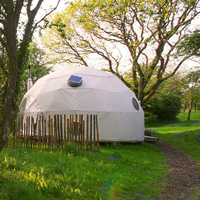 Tente de camping géodésique imperméable en PVC pour 4 personnes, pour l'extérieur, avec salle de bain, en vente, Glamping Pod