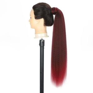 Extension de queue de cheval en cheveux humains Remy malaisiens de 14 à 30 pouces, à clipser, à enrouler, lisse, aspect naturel - Product Image 5