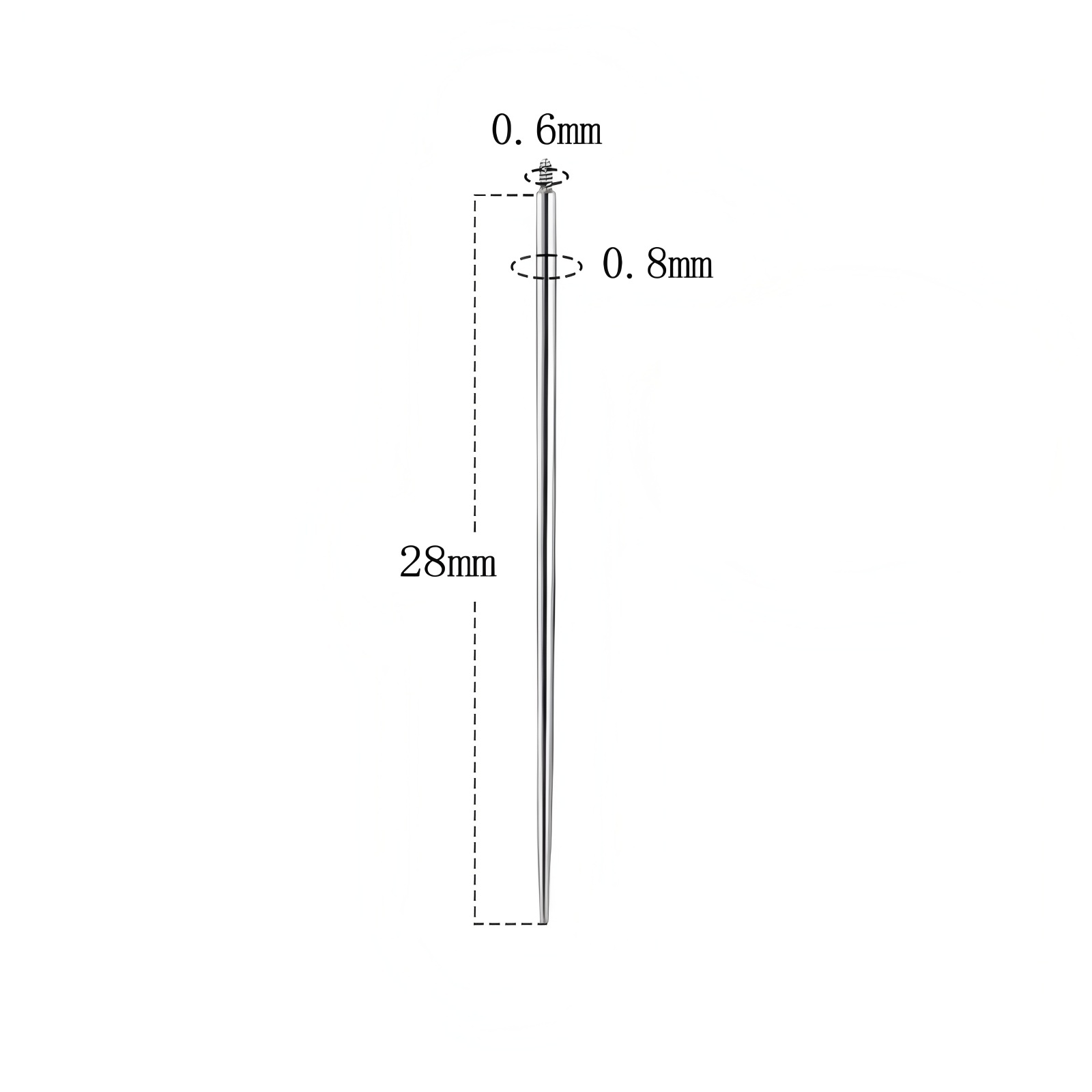M0.6 compatible con joyería de rosca interna 20G