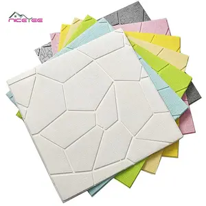 Espuma de Pe 3d impermeable, no tóxico, decoraciones de pared simples para el hogar, pegatinas, efecto, papel tapiz para dormitorio, papel tapiz blanco