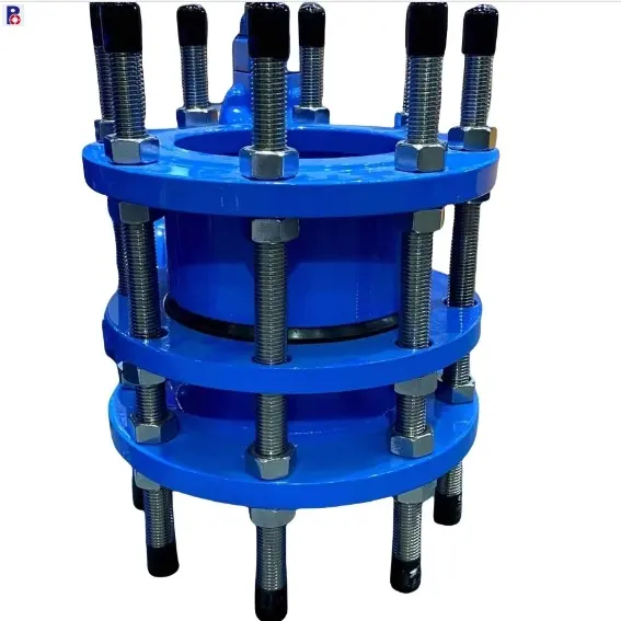 Pipe Mechanical Coupling Dismantling Pipe Fitting Carbon Steel Ductile Iron Blue Painting Round Casting Flange Expansion Joint.