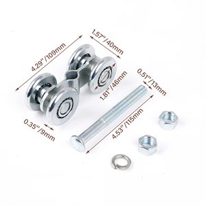 Système de glissière robuste à double roue pour <span class=keywords><strong>chariot</strong></span> suspendu, rail de <span class=keywords><strong>porte</strong></span> de grange, poulie à roue - Product Image 2