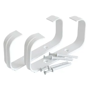 ABS Plastic 2 Rectangular Pipe Brackets With Screws And Dowels HVAC Duct Systems Pipe Parts For Apartment Villa Kitchen