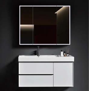 Luxury Modern Multi-Functional Storage <strong>Bathroom</strong> <strong>Vanity</strong> Set Wall Mount and Free Standing Ceramic Basin for Apartment Use