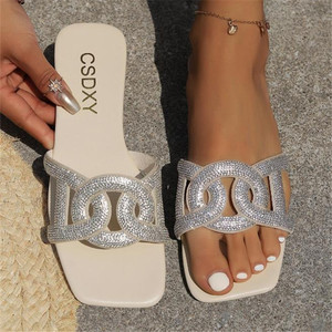<span class=keywords><strong>Sandalias</strong></span> de Diamantes 2024 para <span class=keywords><strong>Mujer</strong></span>, Zapatos Planos <span class=keywords><strong>Brillantes</strong></span> Antideslizantes, Tendencia de Moda, Tallas Grandes 35-42, Venta Directa de Fábrica para Verano - Product Image 3