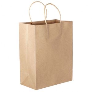 Bolsa de Papel Kraft Gruesa con Diseño Personalizado al por Mayor, Impresión de Logotipo Personalizado, Bolsa de Papel para Regalos y Compras con Asas Retorcidas - Product Image 1