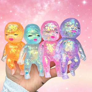 Poupées Fidget en TPR à Paillettes en Gros - Couleurs Assorties, Jouets Anti-Stress à Rebond Lent pour Enfants et Adultes - Product Image 4
