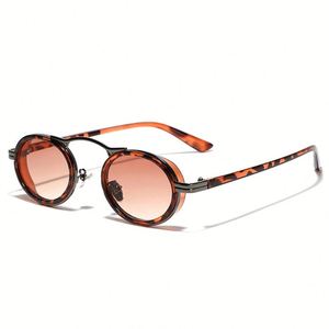 Gafas de Sol Retro con Marco Metálico y Logotipo Personalizado 2025, Lentes Degradadas con Protección UV400, Ovaladas y Pequeñas para Hombre y Mujer - Product Image 5
