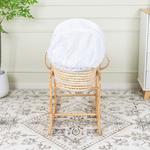 Nouveau <span class=keywords><strong>berceau</strong></span> en bois pour bébé Design nouveau-né moïse panier support balle de maïs tissé bébé stylo à bascule moïse panier - Product Image 5