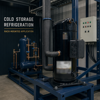 Compresseur Scroll Hermétique Copeland ZR250KCE-TED-522, Capacité de Refroidissement 60kW, 460V Triphasé 60Hz, Métal, pour Refroidissement Commercial