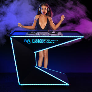 Table de <span class=keywords><strong>Disc</strong></span>-<span class=keywords><strong>jockey</strong></span> personnalisée pour discothèque, piste de danse, logo à diodes électroluminescentes, table de DJ avec lumière, bar spécial fête - Product Image 1
