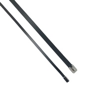Nylonbeschichtete 12-Zoll-Kabelbinder mit Reißverschluss, Edelstahl, 100er-Pack
