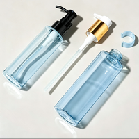 Flacon de lotion en plastique PET de luxe de couleur bleu clair avec pompe pour l'emballage de lotion corporelle 150 ml 200 ml