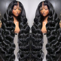 Wig Rambut Asli Manusia Kepadatan 250% HD 13*4 Lace Frontal Wig Grosir Model Body Wave untuk Wanita