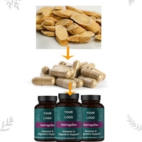 Kapsul Ekstrak Herbal Tradisional Cina OEM Astragalus untuk Dukungan Kekebalan Tubuh Kaya Vitamin C dan Antioksidan