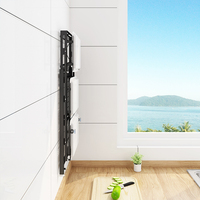 Étagère de rangement murale de cuisine pliable en métal, égouttoir à vaisselle à 3 niveaux, support pour couteaux et planches à découper, porte-baguettes, noir